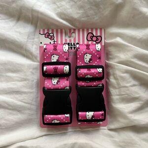 Hello Kitty Set of 2 pink polka dot luggage straps NWT